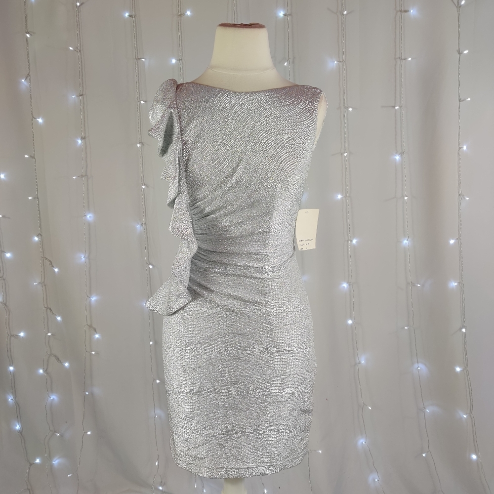 Hailey Logan by Adrianna Papell Silver Bodycon